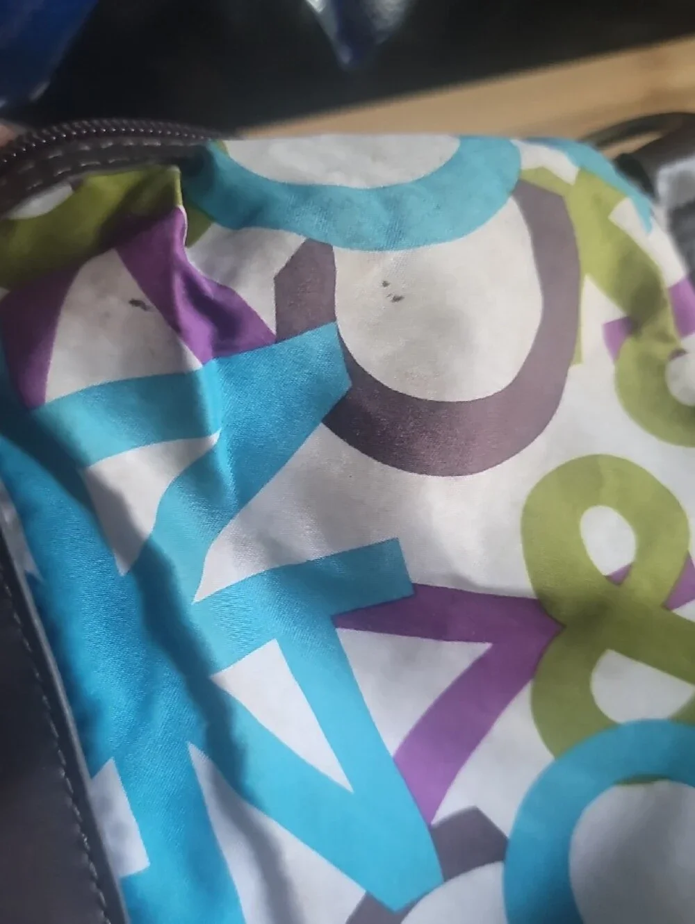 NY & Company Patterned Multicolor Tote Bag with Dark Trim